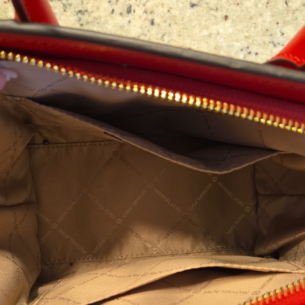 Michael Kors Red Satchel with Gold Charm - Picture 2 of 2